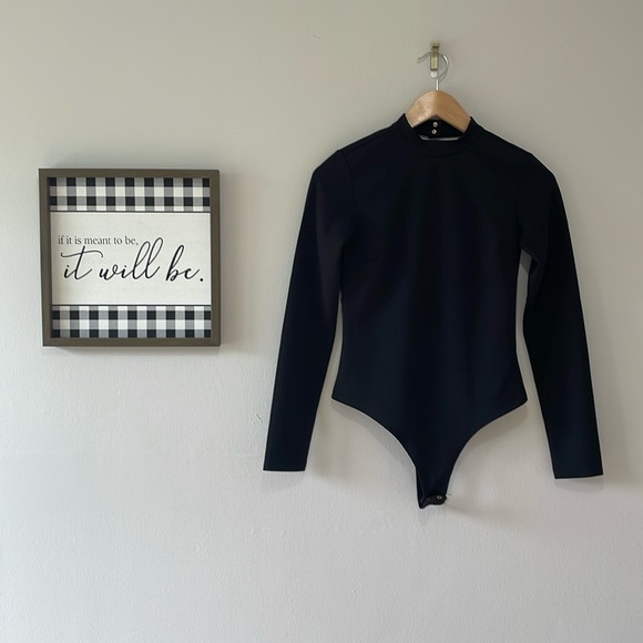 Dynamite mock neck/open back bodysuit - Black - Small - Picture 2 of 7